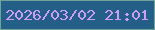 文字の大きさ：5、枠の色：71a398、背景の色：235f86、文字の色：cc9df9 無料ブログパーツのブログ時計