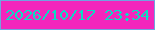 文字の大きさ：4、枠の色：71a3df、背景の色：f326bc、文字の色：0addc3 無料ブログパーツのブログ時計