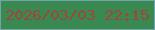 文字の大きさ：3、枠の色：71a4ad、背景の色：3a8950、文字の色：9d463e 無料ブログパーツのブログ時計