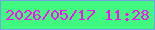 文字の大きさ：4、枠の色：71a4e7、背景の色：41f980、文字の色：fd0ded 無料ブログパーツのブログ時計
