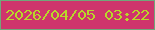 文字の大きさ：1、枠の色：71a67a、背景の色：cf346c、文字の色：b8d72a 無料ブログパーツのブログ時計