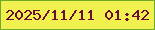 文字の大きさ：5、枠の色：71a928、背景の色：f0f04e、文字の色：6c0c36 無料ブログパーツのブログ時計
