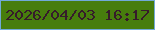 文字の大きさ：3、枠の色：71a9d8、背景の色：477d0d、文字の色：361b2b 無料ブログパーツのブログ時計