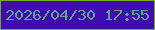 文字の大きさ：5、枠の色：71ad1f、背景の色：400bb0、文字の色：5fa87f 無料ブログパーツのブログ時計
