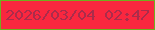 文字の大きさ：1、枠の色：71af1e、背景の色：fa273f、文字の色：ab2c4b 無料ブログパーツのブログ時計