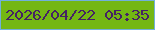 文字の大きさ：5、枠の色：71b0db、背景の色：74b713、文字の色：452264 無料ブログパーツのブログ時計