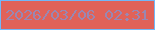 文字の大きさ：1、枠の色：71b8f8、背景の色：e06259、文字の色：9987b2 無料ブログパーツのブログ時計