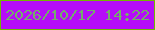 文字の大きさ：5、枠の色：71b900、背景の色：b50df8、文字の色：73ae6a 無料ブログパーツのブログ時計