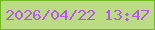 文字の大きさ：5、枠の色：71b921、背景の色：bbdb84、文字の色：b758e9 無料ブログパーツのブログ時計