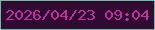 文字の大きさ：2、枠の色：71bca0、背景の色：310a32、文字の色：c32fa4 無料ブログパーツのブログ時計