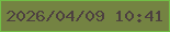 文字の大きさ：2、枠の色：71bf46、背景の色：748342、文字の色：4d4040 無料ブログパーツのブログ時計