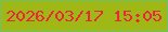 文字の大きさ：1、枠の色：71c167、背景の色：9fb815、文字の色：e8283a 無料ブログパーツのブログ時計