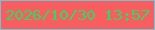 文字の大きさ：5、枠の色：71c1d8、背景の色：f85e5f、文字の色：2fd965 無料ブログパーツのブログ時計