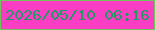 文字の大きさ：1、枠の色：71c55a、背景の色：fa3ec3、文字の色：1f9a64 無料ブログパーツのブログ時計