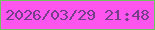 文字の大きさ：1、枠の色：71c560、背景の色：fd55ed、文字の色：743e88 無料ブログパーツのブログ時計