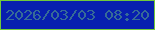 文字の大きさ：1、枠の色：71c93a、背景の色：071faf、文字の色：366b97 無料ブログパーツのブログ時計