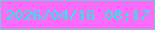 文字の大きさ：1、枠の色：71cad2、背景の色：fb6bf9、文字の色：1bf2dc 無料ブログパーツのブログ時計