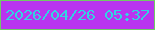 文字の大きさ：5、枠の色：71cb65、背景の色：b935ef、文字の色：32d3e2 無料ブログパーツのブログ時計