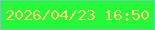 文字の大きさ：3、枠の色：71ceab、背景の色：23fb3a、文字の色：fdde7a 無料ブログパーツのブログ時計