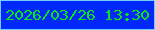 文字の大きさ：4、枠の色：71d0fb、背景の色：0128fb、文字の色：05e716 無料ブログパーツのブログ時計