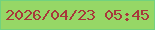 文字の大きさ：2、枠の色：71d27e、背景の色：96d766、文字の色：a7393b 無料ブログパーツのブログ時計