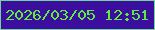 文字の大きさ：2、枠の色：71d498、背景の色：3b0ea0、文字の色：5fed3d 無料ブログパーツのブログ時計