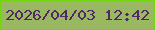 文字の大きさ：5、枠の色：71d70d、背景の色：99b861、文字の色：522864 無料ブログパーツのブログ時計