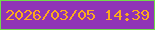文字の大きさ：1、枠の色：71da4a、背景の色：9033b6、文字の色：fdaa1d 無料ブログパーツのブログ時計