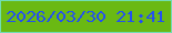 文字の大きさ：5、枠の色：71ddb3、背景の色：6ab913、文字の色：2350f0 無料ブログパーツのブログ時計