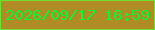 文字の大きさ：4、枠の色：71de32、背景の色：b08d24、文字の色：05f931 無料ブログパーツのブログ時計