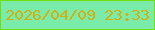文字の大きさ：2、枠の色：71df0c、背景の色：7beba9、文字の色：d1b111 無料ブログパーツのブログ時計