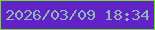 文字の大きさ：3、枠の色：71df25、背景の色：6122c7、文字の色：8fb8af 無料ブログパーツのブログ時計