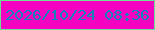 文字の大きさ：5、枠の色：71df92、背景の色：f501c2、文字の色：1881b8 無料ブログパーツのブログ時計