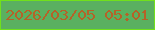 文字の大きさ：2、枠の色：71e01b、背景の色：5ab060、文字の色：b56228 無料ブログパーツのブログ時計