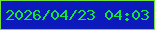 文字の大きさ：1、枠の色：71e03a、背景の色：0d1abb、文字の色：11e43e 無料ブログパーツのブログ時計