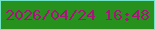 文字の大きさ：4、枠の色：71e3c6、背景の色：26911c、文字の色：a8147a 無料ブログパーツのブログ時計