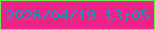 文字の大きさ：2、枠の色：71e64e、背景の色：ed2288、文字の色：1399b8 無料ブログパーツのブログ時計