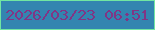 文字の大きさ：1、枠の色：71e6a2、背景の色：3385b0、文字の色：813585 無料ブログパーツのブログ時計