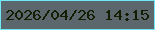 文字の大きさ：2、枠の色：71e8f6、背景の色：5b676d、文字の色：141c02 無料ブログパーツのブログ時計