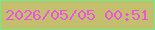 文字の大きさ：3、枠の色：71eb83、背景の色：c3bf6d、文字の色：ea56e0 無料ブログパーツのブログ時計