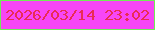 文字の大きさ：3、枠の色：71ec55、背景の色：f746f5、文字の色：ea2b54 無料ブログパーツのブログ時計