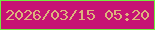 文字の大きさ：3、枠の色：71ed40、背景の色：c61374、文字の色：ddb37c 無料ブログパーツのブログ時計