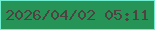文字の大きさ：5、枠の色：71edcf、背景の色：269457、文字の色：4e4340 無料ブログパーツのブログ時計