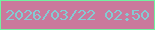 文字の大きさ：3、枠の色：71f2a0、背景の色：ca799c、文字の色：83cbd3 無料ブログパーツのブログ時計