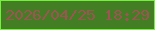 文字の大きさ：2、枠の色：71f337、背景の色：437e25、文字の色：9f5354 無料ブログパーツのブログ時計