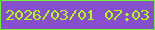文字の大きさ：4、枠の色：71f337、背景の色：874ecd、文字の色：b3ff05 無料ブログパーツのブログ時計