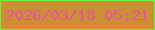 文字の大きさ：2、枠の色：71f341、背景の色：cb9031、文字の色：e851a5 無料ブログパーツのブログ時計