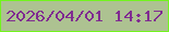 文字の大きさ：3、枠の色：71f41d、背景の色：adc291、文字の色：802c91 無料ブログパーツのブログ時計
