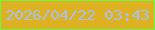 文字の大きさ：1、枠の色：71f740、背景の色：deb122、文字の色：a4c3ea 無料ブログパーツのブログ時計