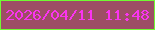 文字の大きさ：1、枠の色：71fa33、背景の色：9d4e65、文字の色：fa34f1 無料ブログパーツのブログ時計